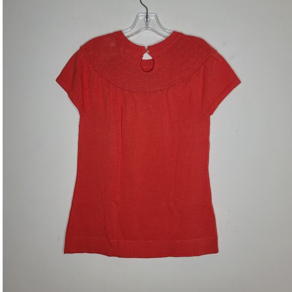 NWT Banana Republic coral cotton short sleeve sweater - medium - Picture 4 of 5